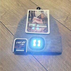 NEW Night Scope Brightside Gray LED Light Beanie Hat Gray Winter Run Exercise